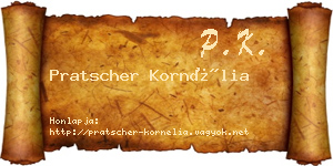 Pratscher Kornélia névjegykártya